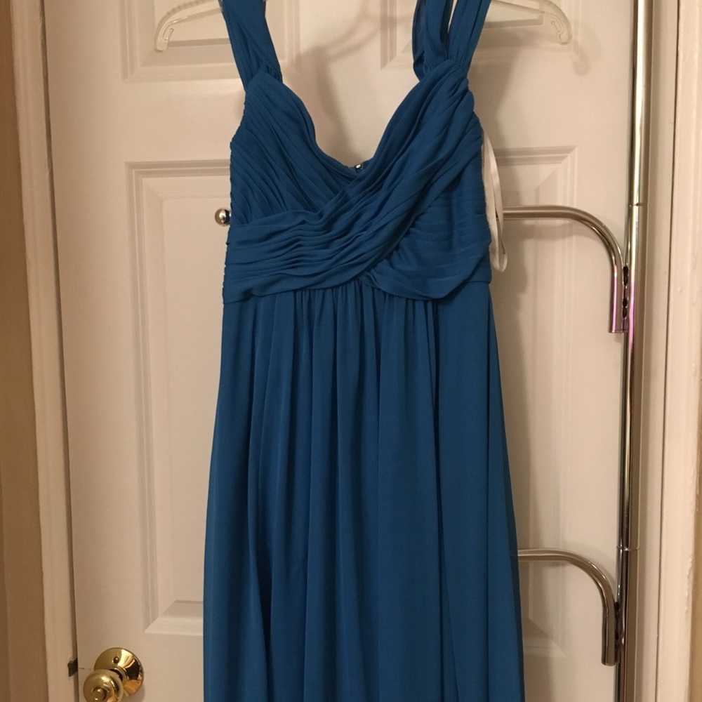 Malibu blue bridesmaid dress